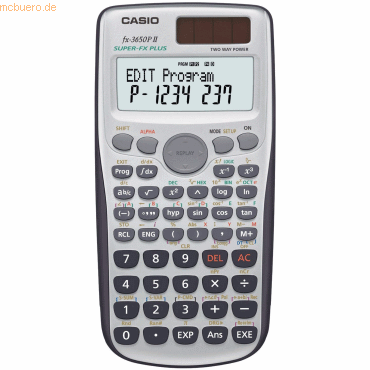 Casio Taschenrechner FX-3650PII 373 Solar/Batterie programmierbar