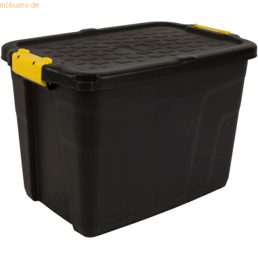 4 x strata Aufbewahrungsbox 60l HW442 schwarz / gelb