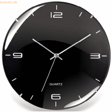 3661474110779 - Wanduhr Eleganta lautlos 29 cm 11077 schwarz