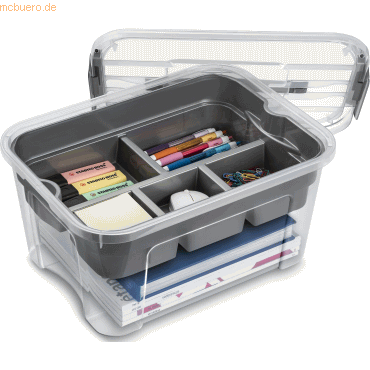 8009404239377 - Aufbewahrungsbox combi-box 18l transparent grau