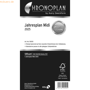 4004182650615 - Kalendereinlage 50505 Jahresplan 6 Monate 1 Seite 96x172mm (Midi) 2025 4004182650615 Chronoplan 4004182650615 - Kalendereinlage 50505 Jahresplan 6 Monate 1 Seite 96x172mm (Midi) 2025 4004182650615 Chronoplan