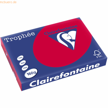 3329680104400 - 4 x Kopierpapier Trophee A3 160g qm VE=250 Blatt kirsch 3329680104400 - 4 x Kopierpapier Trophee A3 160g qm VE=250 Blatt kirsch