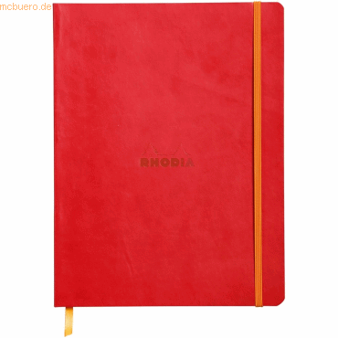 Rhodia Notizbuch Flex 19x25cm liniert 90g/qm 80 Blatt mohnrot