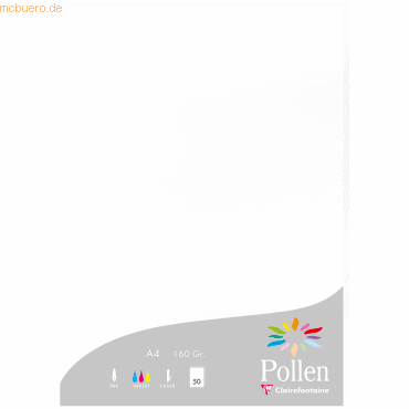 3329680142396 - 10 x Papier A4 Pollen 160g 50 Blatt weiß