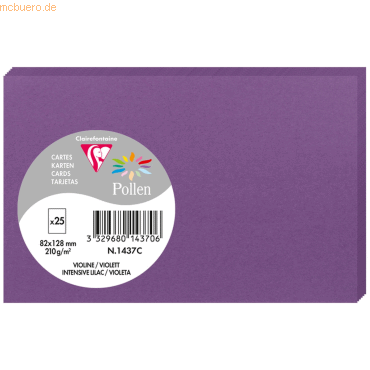 3329680143706 - 10 x Karte Pollen 82x128mm 210g VE=25 Stück violett