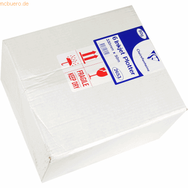 3329680265309 - 6 x Inkjetpapier-Rolle 330mm x 50m 80g qm weiß