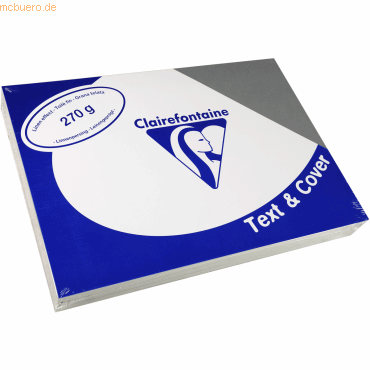 5 x Clairefontaine Deckblätter A4 210x297mm 270g/qm ardennengrau Leine