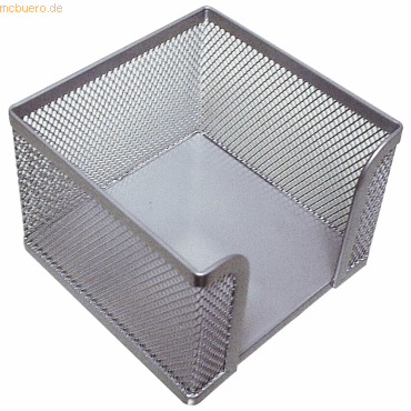 Connect Zettelbox Metall 9,8x8x9,8cm silber leer