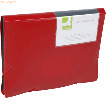 5705831012745 - Fächermappe KF01274 A4 mit 13 Fächern 13-teilig blanko Kunststoff rot