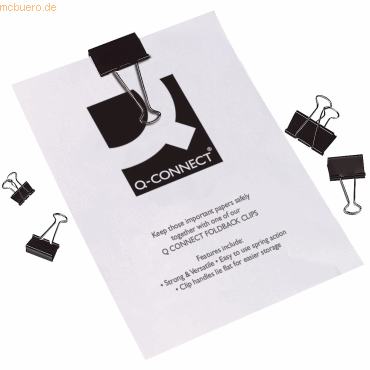 5705831012820 - Foldbackklammern KF01282 19mm Metall schwarz 5705831012820 Q-CONNECT KF01282 10 Stück 5705831012820 - Foldbackklammern KF01282 19mm Metall schwarz 5705831012820 Q-CONNECT KF01282 10 Stück