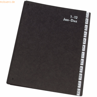 5705831045620 - Pultordner KF0456 A4 1-12   Jan-Dez schwarz 12-teilig