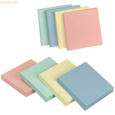 5706002105099 - Q-CONNECT Haftnotizblock Quick Notes 76x76mm 1200 Blatt pastellfarben