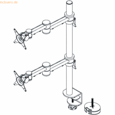 0805410526825 - ViewMate Style Monitorarm 682 2fach Monitor-Tischhalterung 254 cm (10) - 610 cm (24) Höhenverstellbar Neigbar Schwenkbar Rotierbar