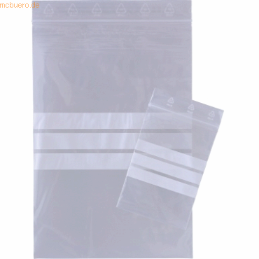 4003969935716 - Druckverschlussbeutel Kunststoff transparent mit Beschriftungsfeld 005mm 160x220mm 4003969935716 921H0000037 100 Stück