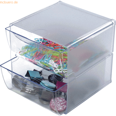 0079916023755 - Organiser Cube transparent 2 Schubladen 15x15x182cm