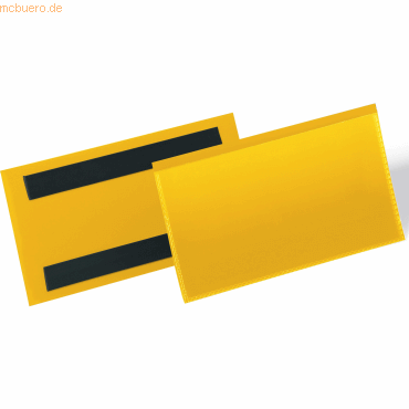 Durable Etikettentasche magnetisch 150x67mm PP dokumentenecht gelb VE=