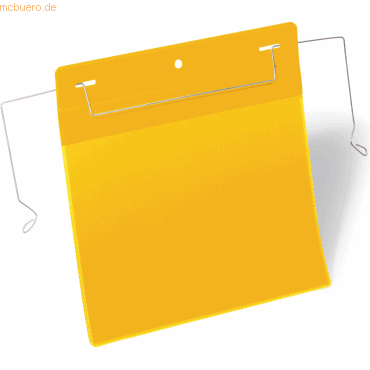 Durable Kennzeichnungstasche mit Drahtbügel A5 quer PP gelb VE=50 Stüc