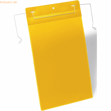 Durable Kennzeichnungstasche mit Drahtbügel A4 hoch PP gelb VE=50 Stüc