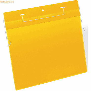 Durable Kennzeichnungstasche mit Drahtbügel A4 quer PP gelb VE=50 Stüc