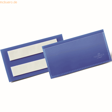 Durable Etikettentaschen selbstklebend 100x38mm blau VE=50 Stück