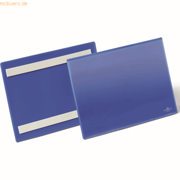 Durable Etikettentaschen selbstklebend A5 quer blau VE=50 Stück