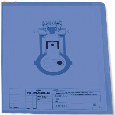 4005546230566 - Sichthüllen 2337-06 A4 blau transparent genarbt 012mm o