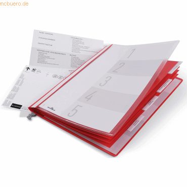4005546733371 - Personalhefter A4 Hartfolie 5-fach-Register rot SB-Beutel 4005546733371 - Personalhefter A4 Hartfolie 5-fach-Register rot SB-Beutel
