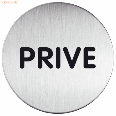 4005546400907 - Türschild Picto Prive 83mm metallic silber