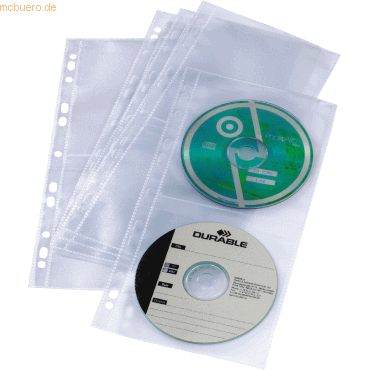 Durable CD/DVD Cover light S für A4-Ablage mit Universallochung VE=5 H