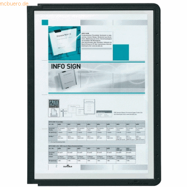 4005546505244 - Sichttafeln SHERPA A5 schwarzer Rahmen 5 Stück