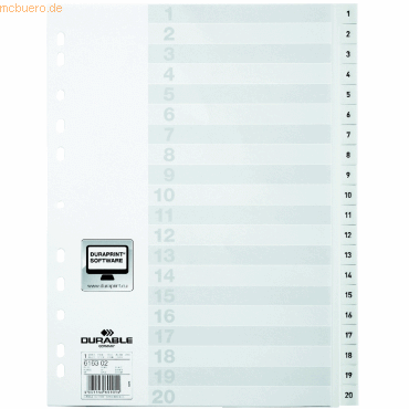 Durable Register A4 1-20 PP weiß