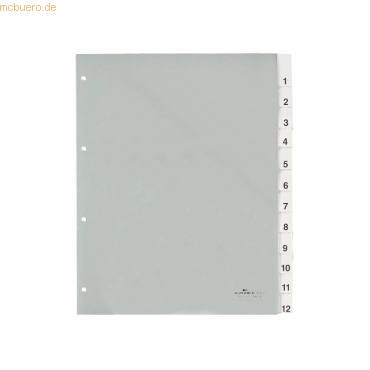 Durable Register A4+ blanko PP 12-teilig transparent
