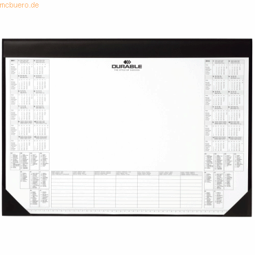 4005546701134 - Schreibunterlage 7291-01 mit Kalenderblock schwarz 59x42cm Kunststoff Papier 4005546701134 Durable