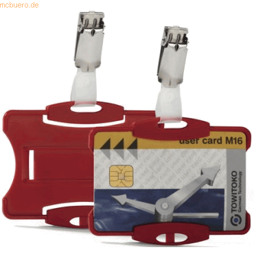 4005546805290 - Namensschild für Betriebsausweise mit Clip 54x85 rot VE=25 Stü