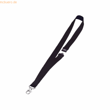 Durable Textilband 20mm mit Karabiner 44cm schwarz VE=10 Stück