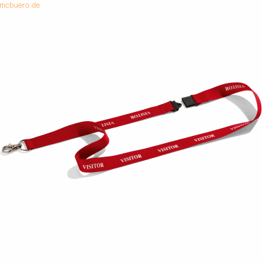 Durable Textilband 20 -Visitor- 44cm rot VE=10 Stück