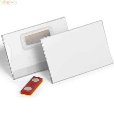 Durable Namensschild Magnet Kunststoff transparent 90x54mm VE=25 Stück