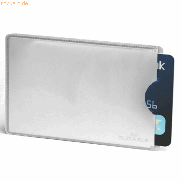 Durable Kreditkartenhülle RFID Secure 54x86mm metallic silber