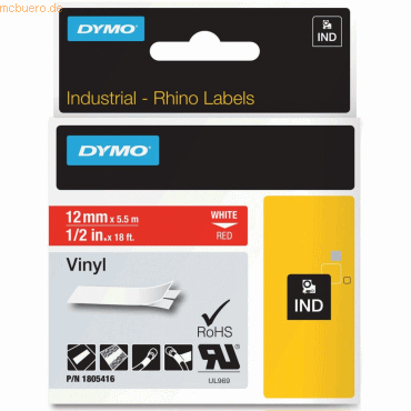 Dymo Schriftbandkassette PVC 5,5mx12mm schwarz/gelb