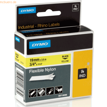 Dymo Schriftbandkassette Nylon flexibel laminiert 3,5mx19mm schwarz/ge