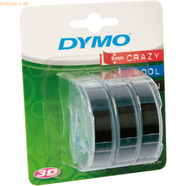 Dymo Prägeband 3D Kunststoff selbstklebend VE=3 Stück Blister 3mx9mm s