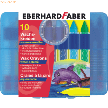 6 x Eberhard Faber Wachsmalkreide wasservermalbar VE=10 Farben