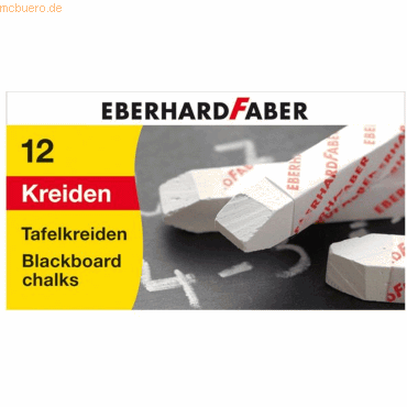 6 x Eberhard Faber Wandtafelkreide Länge 90mm VE=12 Stück weiß