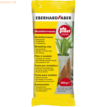 4087205703734 - 4 x Modelliermasse Plast classic tonbasierend 500g grau