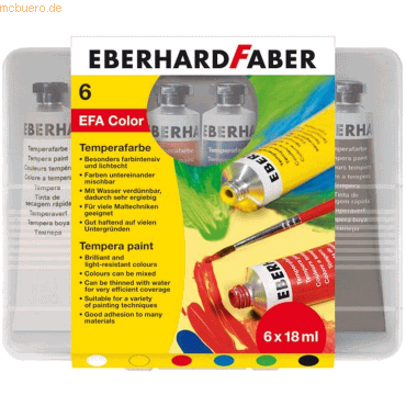 4087205755054 - 6 x Schulmalfarbe Efacolor Tempera Tuben 18ml VE=6 Farb