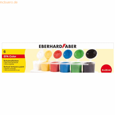 4087205755061 - 4 x Schulmalfarbe Efacolor Tempera Töpfe 25ml VE=6 Farb