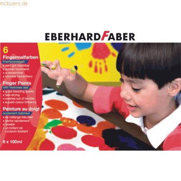 4 x Eberhard Faber Fingermalfarben 6 Farben a 100ml