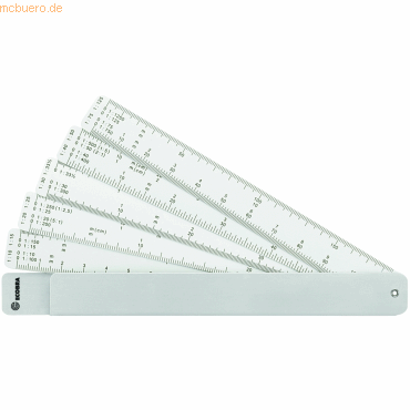 4011123630506 - Fächermaßstab im Aluminium-Etui 5 Kunststoffstreifen  724710 40