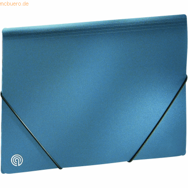 4011123505705 - Eckspannmappe A4 PP blue metallic