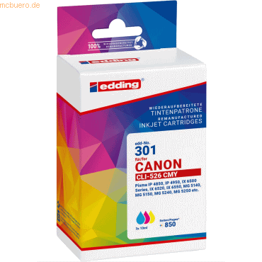 4057305063946 - Druckerpatrone 18-301 kompatibel zu Canon CLI-526 C M Y Multipack cyan magenta gelb 4057305063946 3 Stück 4057305063946 - Druckerpatrone 18-301 kompatibel zu Canon CLI-526 C M Y Multipack cyan magenta gelb 4057305063946 3 Stück